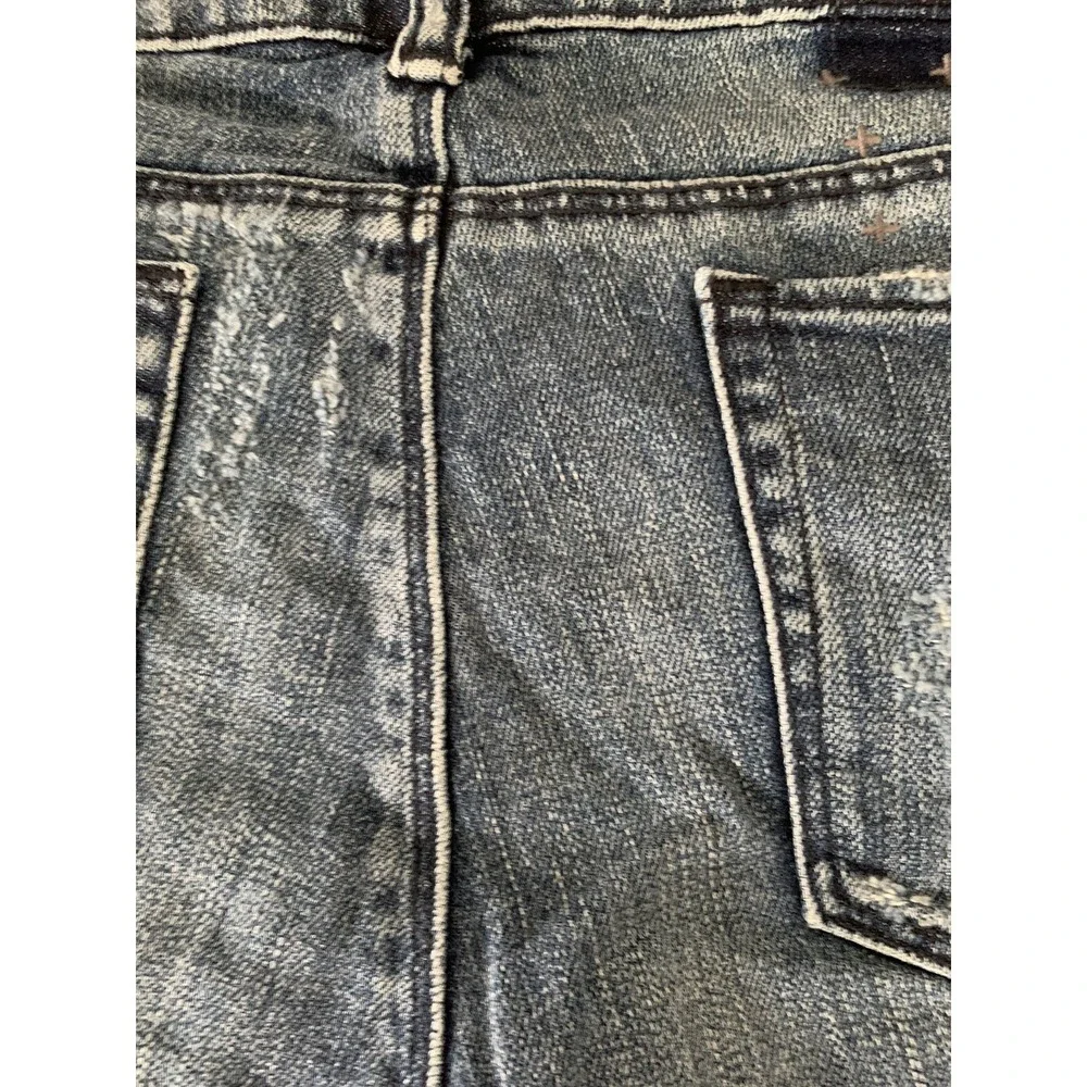 NWT Ksubi Super Skinny Ankle Zip Roadie Blue Distressed Jeans size 30